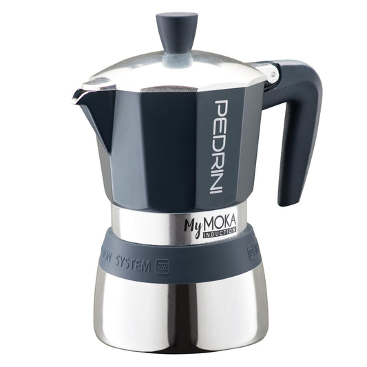 Pedrini 6 Cup Induction Coffee Maker - Navy