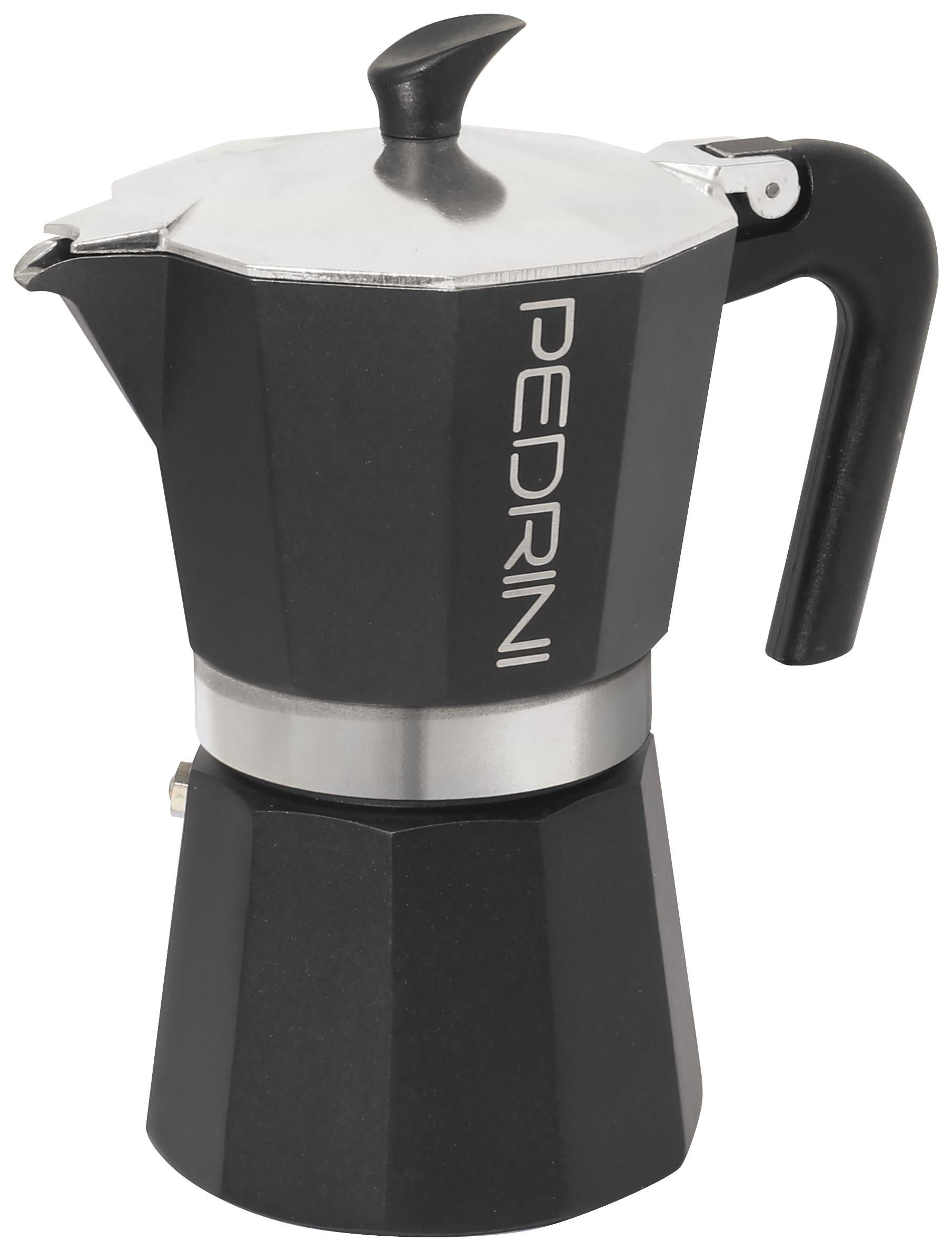 Pedrini 6 Cup Enamelled Aluminium Coffee Maker - Anthracite Pedrini 6 Cup Enamelled Aluminium Coffee Maker - Anthracite