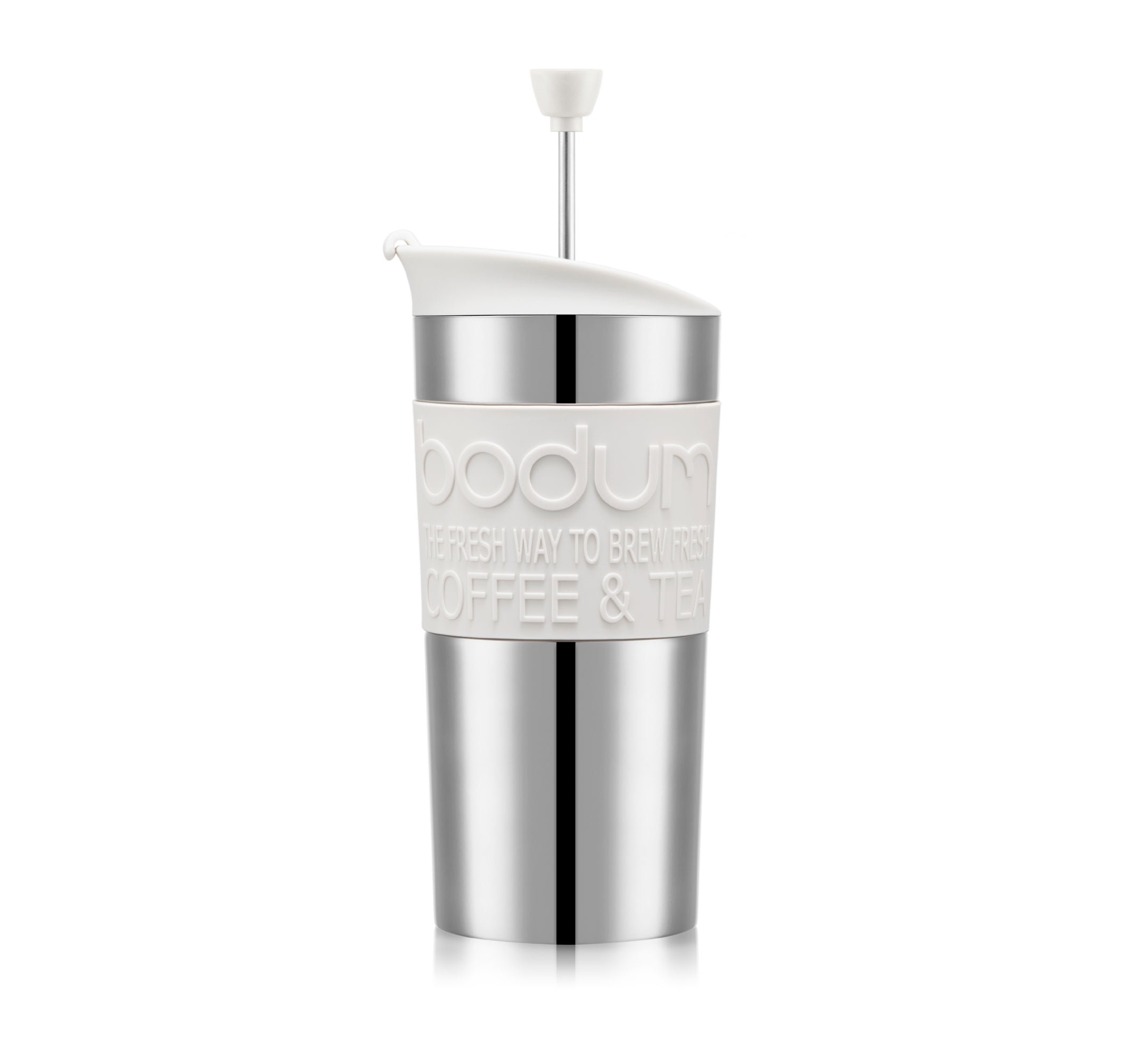 Travel Coffee Press Set 350ml Stainless Steel / White Main image