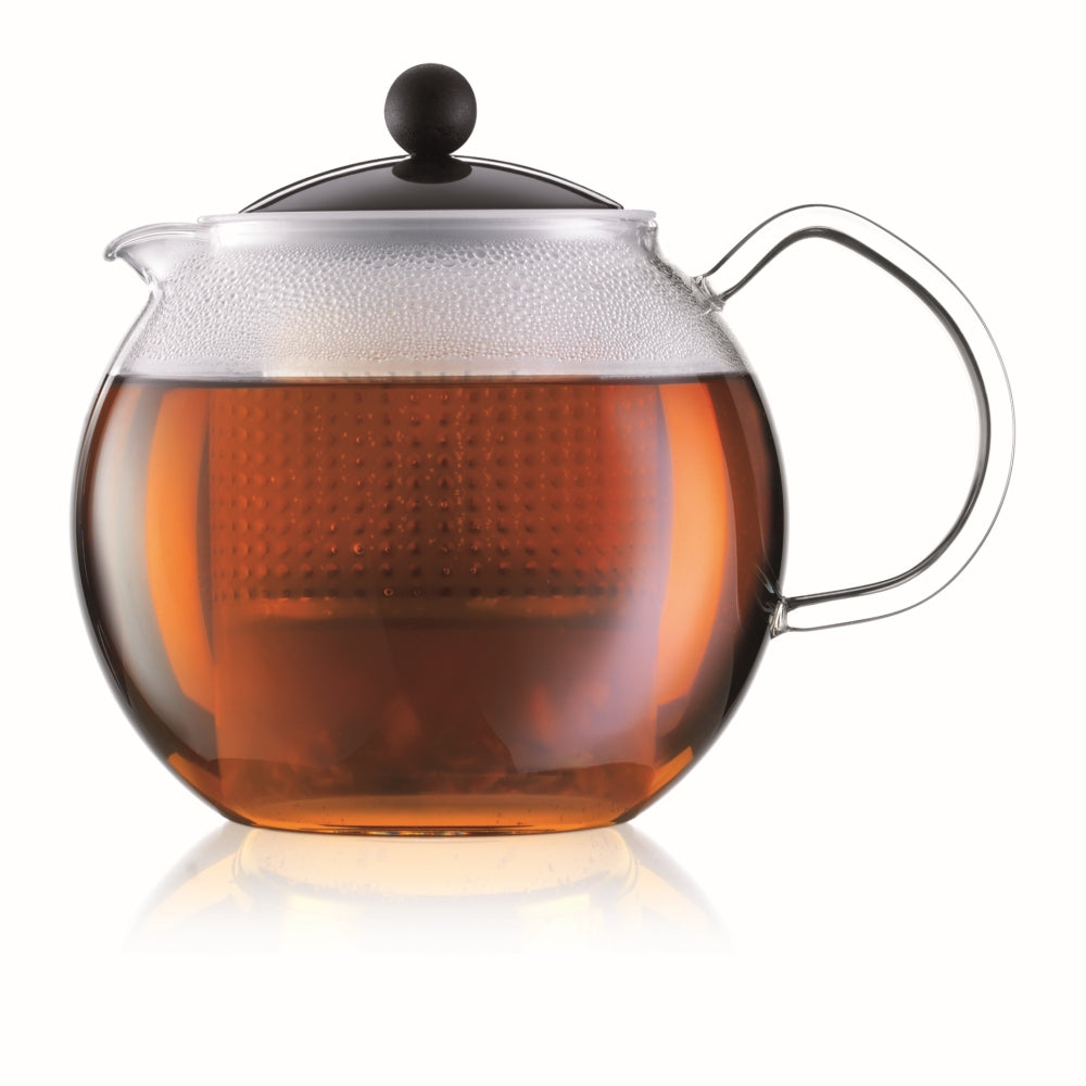 Assam Tea Press with Glass Handle and Black Lid 1L Main image