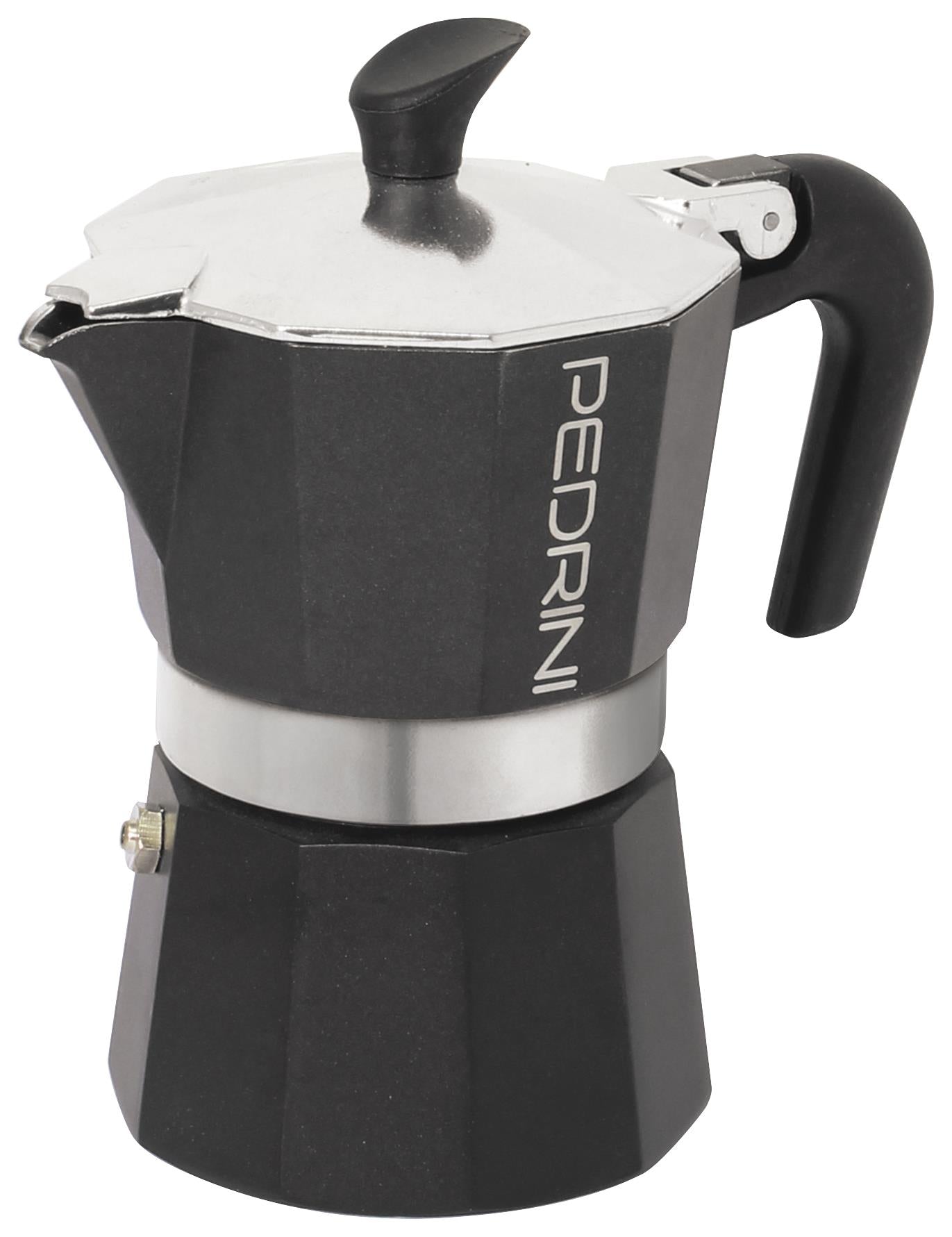 Pedrini 3 Cup Enamelled Aluminium Coffee Maker - Anthracite