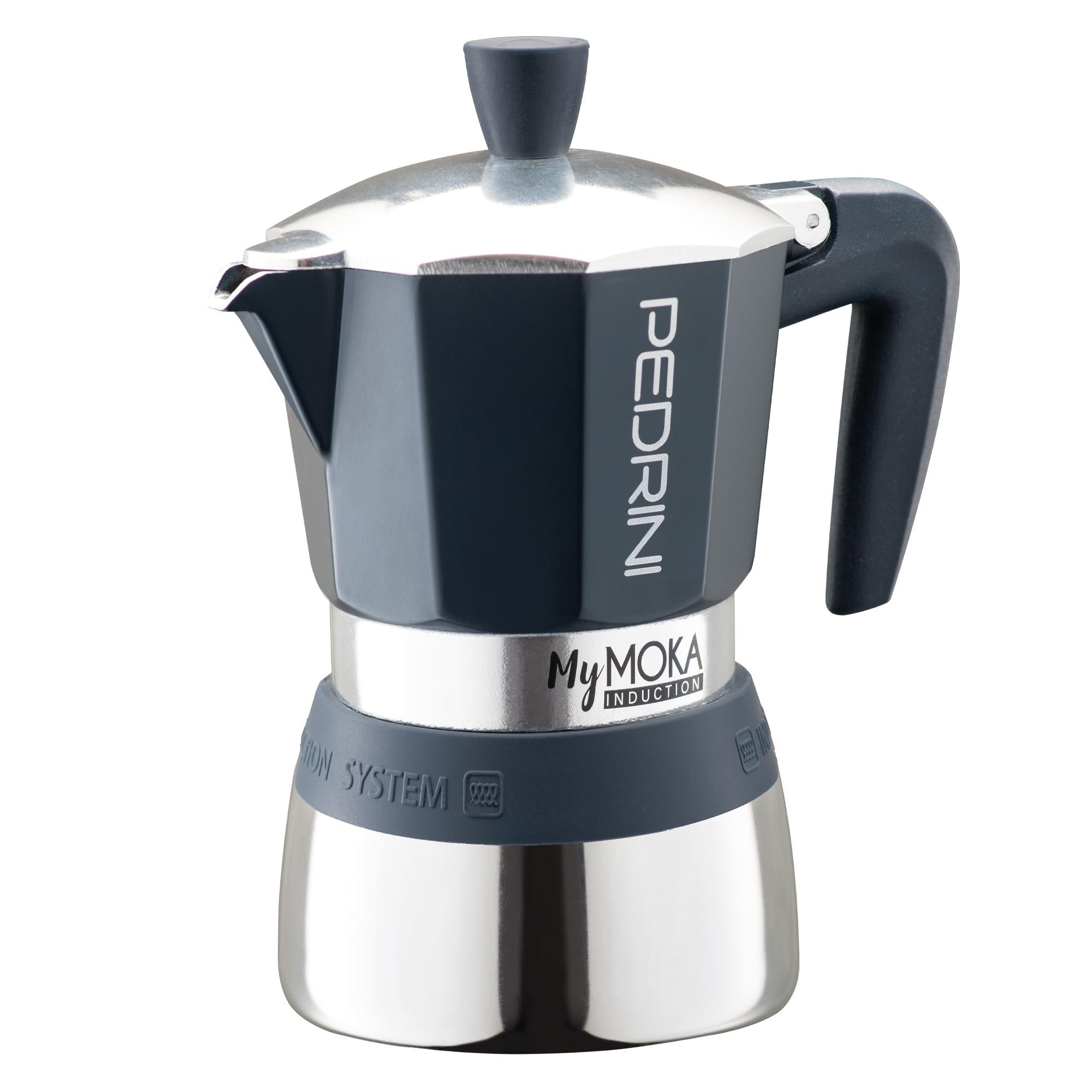 Pedrini 6 Cup Induction Coffee Maker - Navy