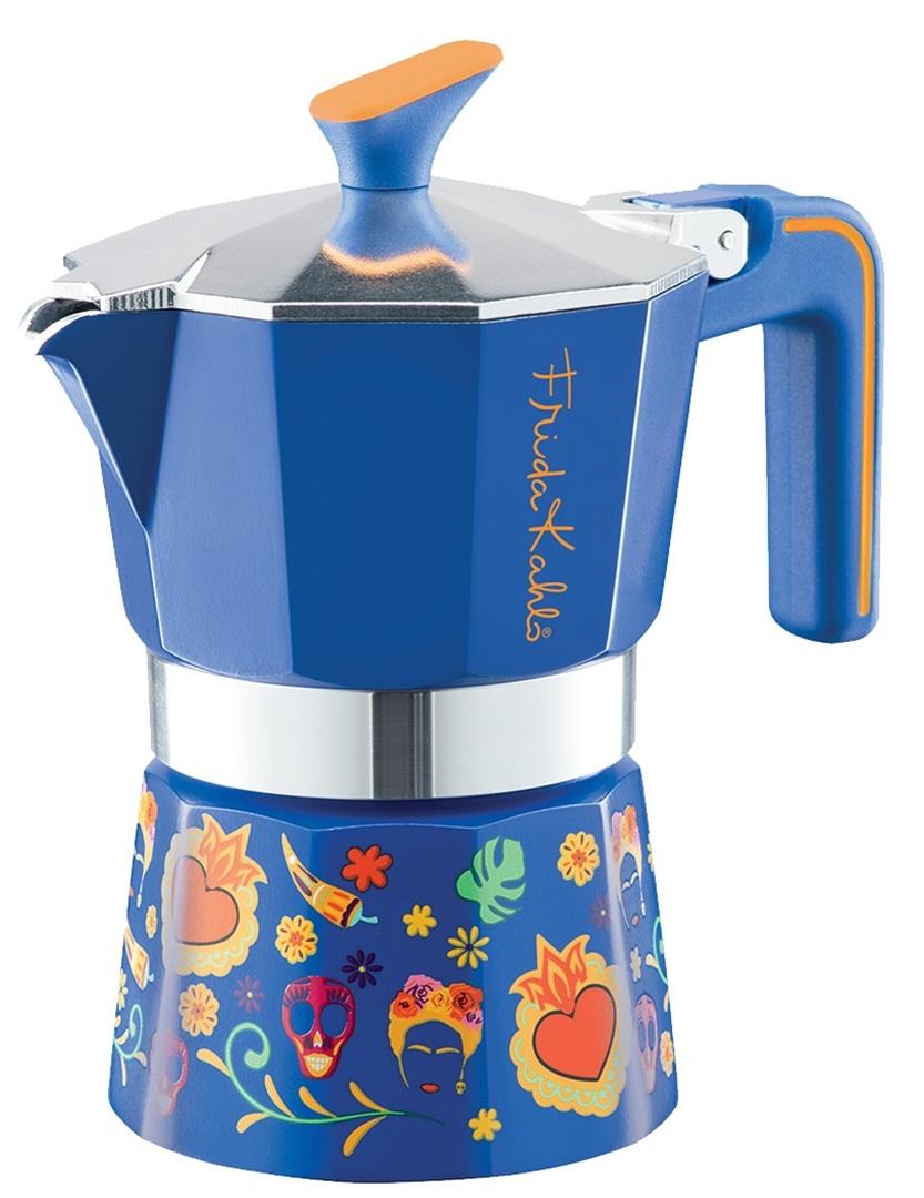 Pedrini Frida Kahlo 6-Cup Coffee Maker - Blue