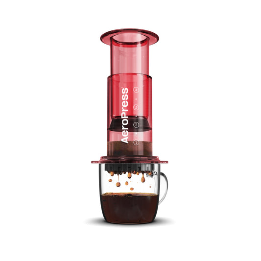Espresso Machines - AeroPress Clear Red Coffee Press - Armchair Barista